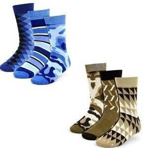 Men's Casual Socks Fancy 6 Prs One Size Fits Most 6-12.5 Assorted Designs